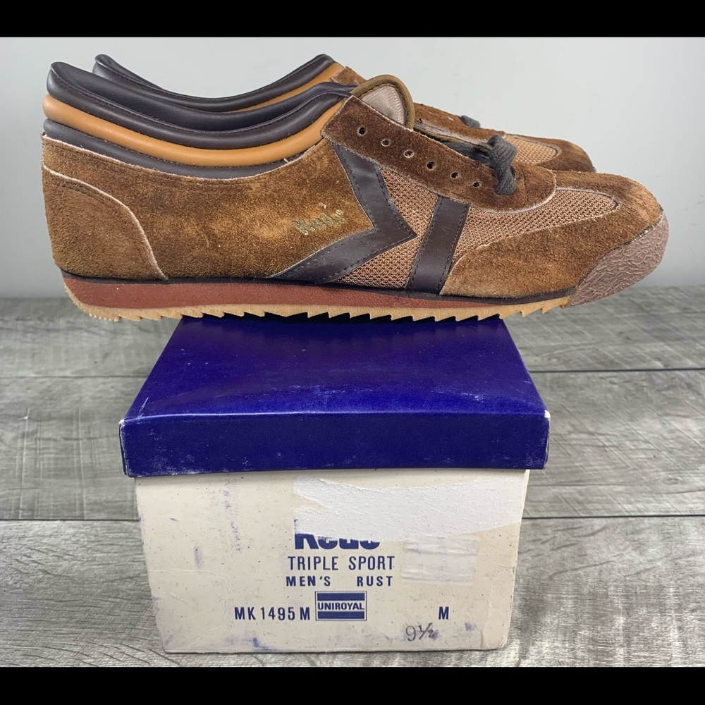 Vtg New Old Stock Keds Triple Sport Leather Men’s Trainers Sneakers Shoes 9.5